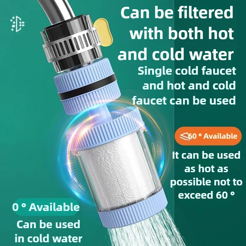 

Фильтр-префильтр для смесителя, подходит для универсальных смесителей 360 ° Вращающиеся фильтры для воды, подходящие для горячей и холодной воды, простые в установке