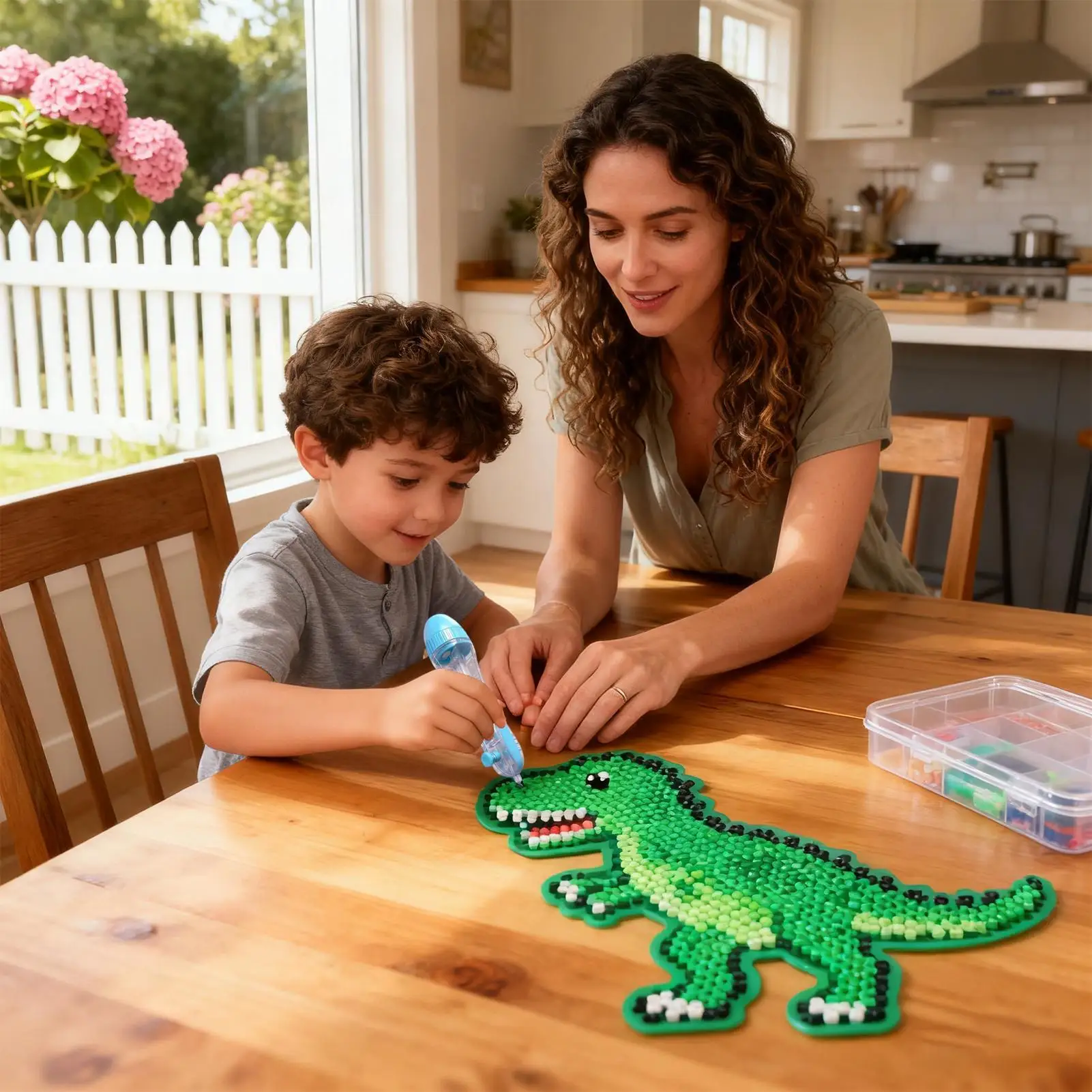 

Beadable Pens Automatic Press Crafts Maker Ergonomic Grip Beadable Dispenser Pen For Kids Christmas Art Bracelets Girls