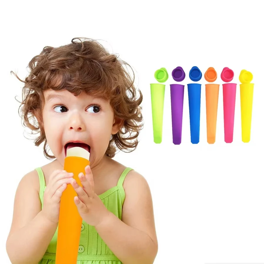 Silikon-Eis am Stiel-Formen, wiederverwendbare Eis-Pop-Formen für Kinder, DIY, gefrorener Eis am Stiel-Maker, BPA-freie Eis am Stiel-Röhren mit Joghurt-Sticks