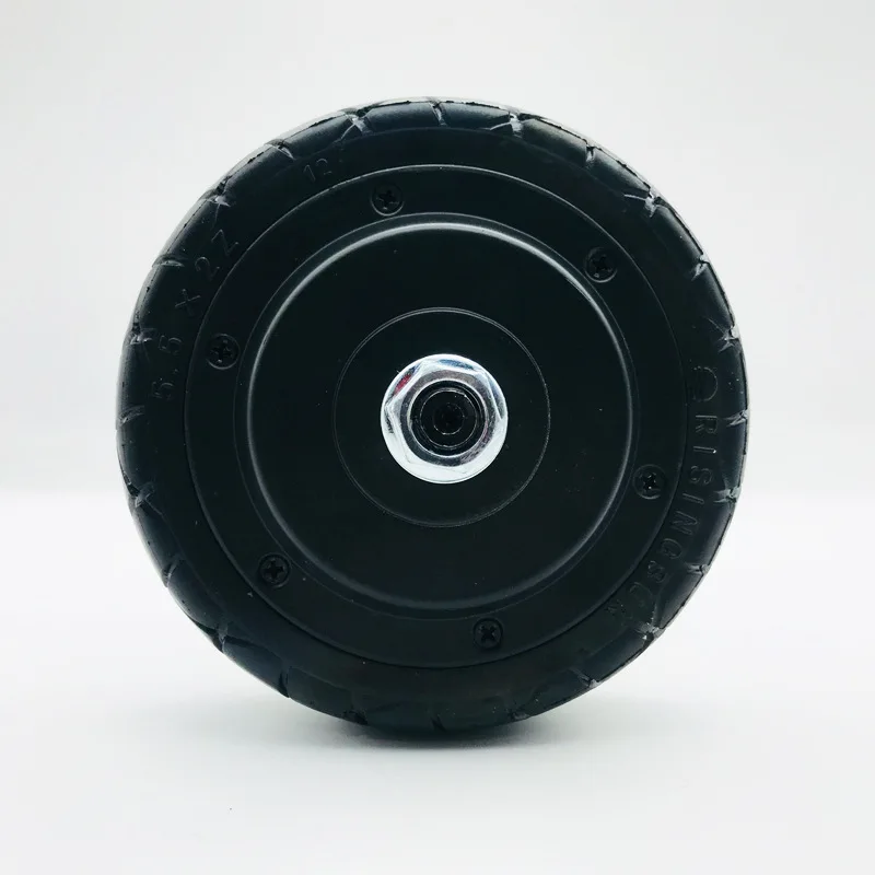 24V 250W 5.5Inch Brushless Dc Hub Motor With Bilateral Shaft And Gearless Solid Tires For Electric Scooter