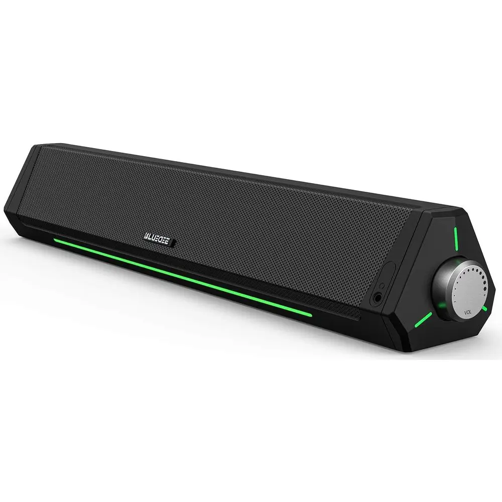 

Wireless and Wired Computer Speakers, Soundbar with Bluetooth 5.0 and 3.5mm Jack for PC and Laptop Gaming