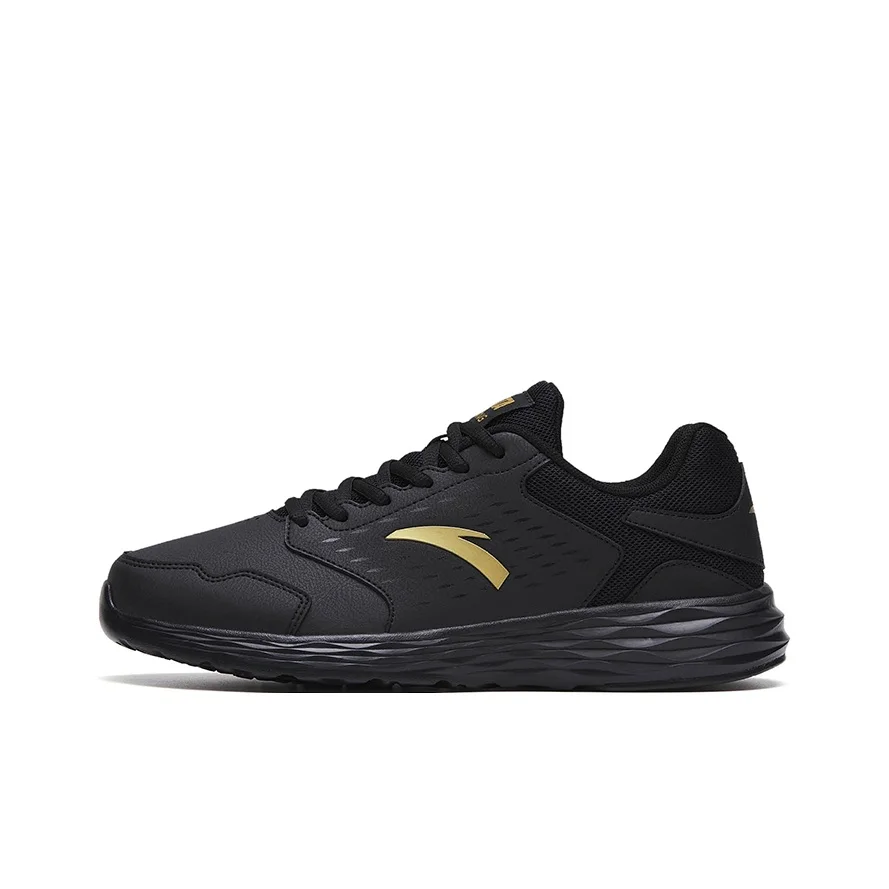 

Anta Cushioning Slip Resistant Abrasion Resistant Low top Casual Running Shoes Men's Black Gold 912355592-8