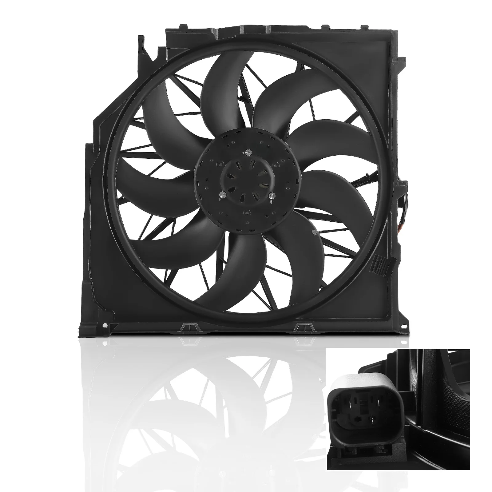 Ventilador de refrigeración del radiador, Motor sin escobillas 600W 12V para BMW E83 X3 2004-10 17113442089