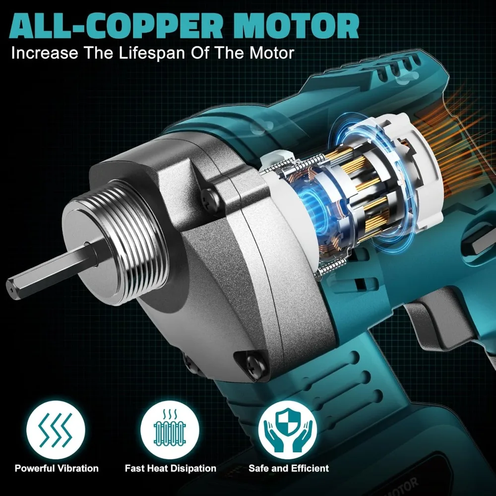 Herramienta vibratoria de hormigón portátil Compatible con batería Makita de 18 V (sin batería), Vibra de hormigón eléctrica inalámbrica de 600 W