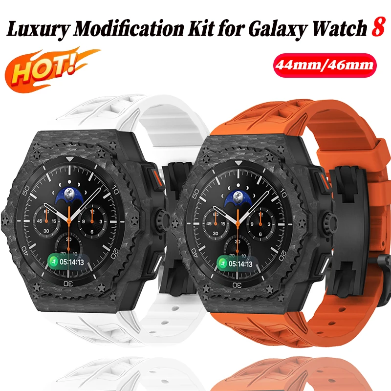 

Комплект для модификации Samsung Galaxy Watch 8 44/8 Classic 46 мм: роскошный корпус из нержавеющей стали, силиконовый ремешок для Watch 8, аксессуары для самостоятельной сборки