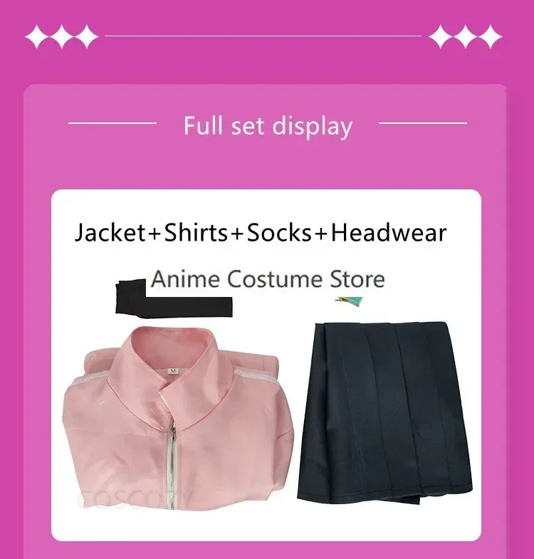 Bocchi the rock gotou hitori cosplay kostüm gotou hitori cosplay kostüm jk uniform rosa jacke rock perücke anzug anime cosplay