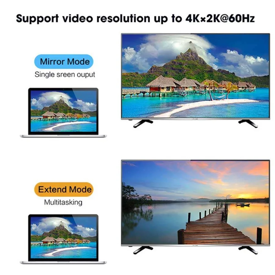 HD 4K DisplayPort إلى HDMI محول متوافق DP ذكر إلى أنثى HDMI متوافق HDTV محول فيديو الصوت الكمبيوتر المحمول #4