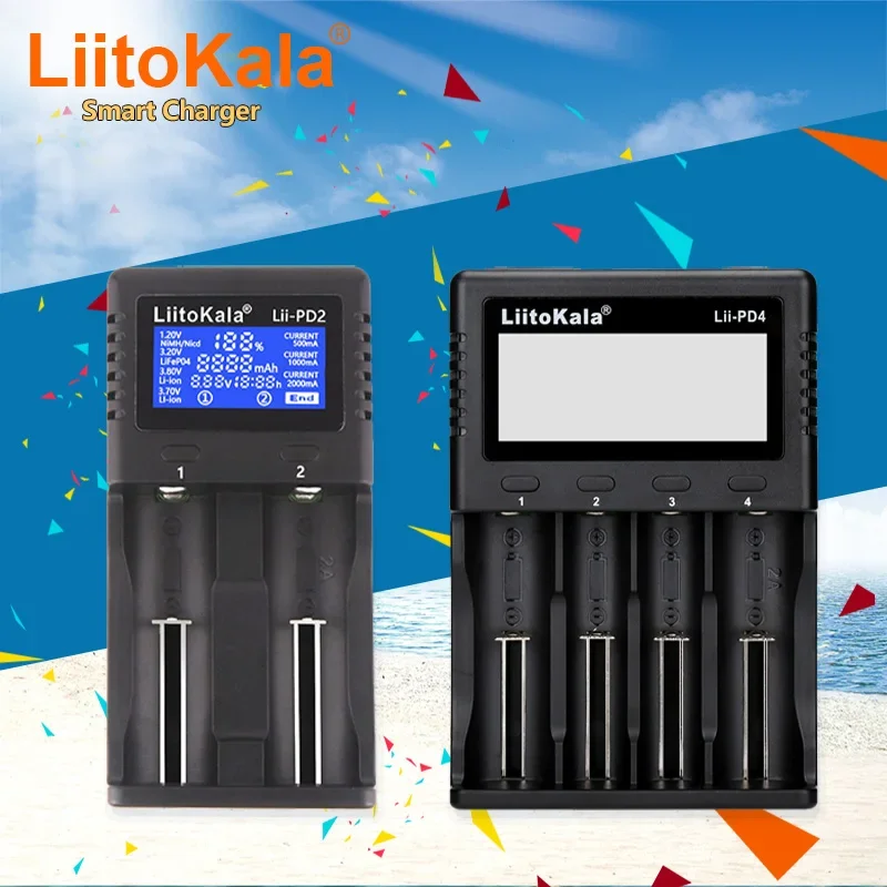 LiitoKala Lii-S8 Lii-600 Li-ion 3.7V NiMH 1.2V Li-FePO4 3.2V IMR 3.8V For 18650 26650 21700 26700 18350 AA AAA Battery Charger