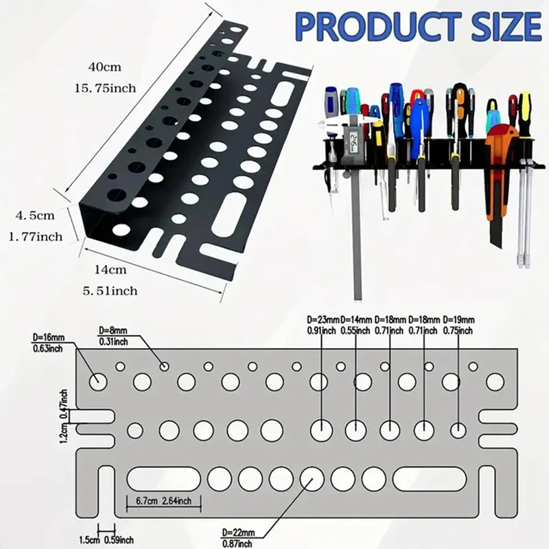 A69escrew Driver Holders Organizers Metal Wrench Holders Organizers Screwdriver Rack Plier Organizer Practical Tool Storage