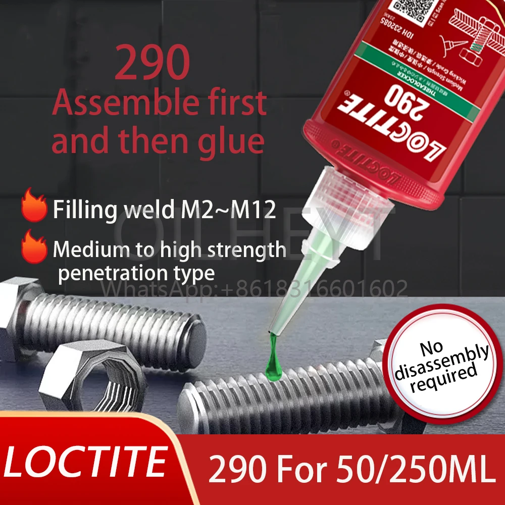 

Loctite 290 Thread Glue Green Metal Screw Glue Anti-loosening Locking Penetrant High Temperature Resistant