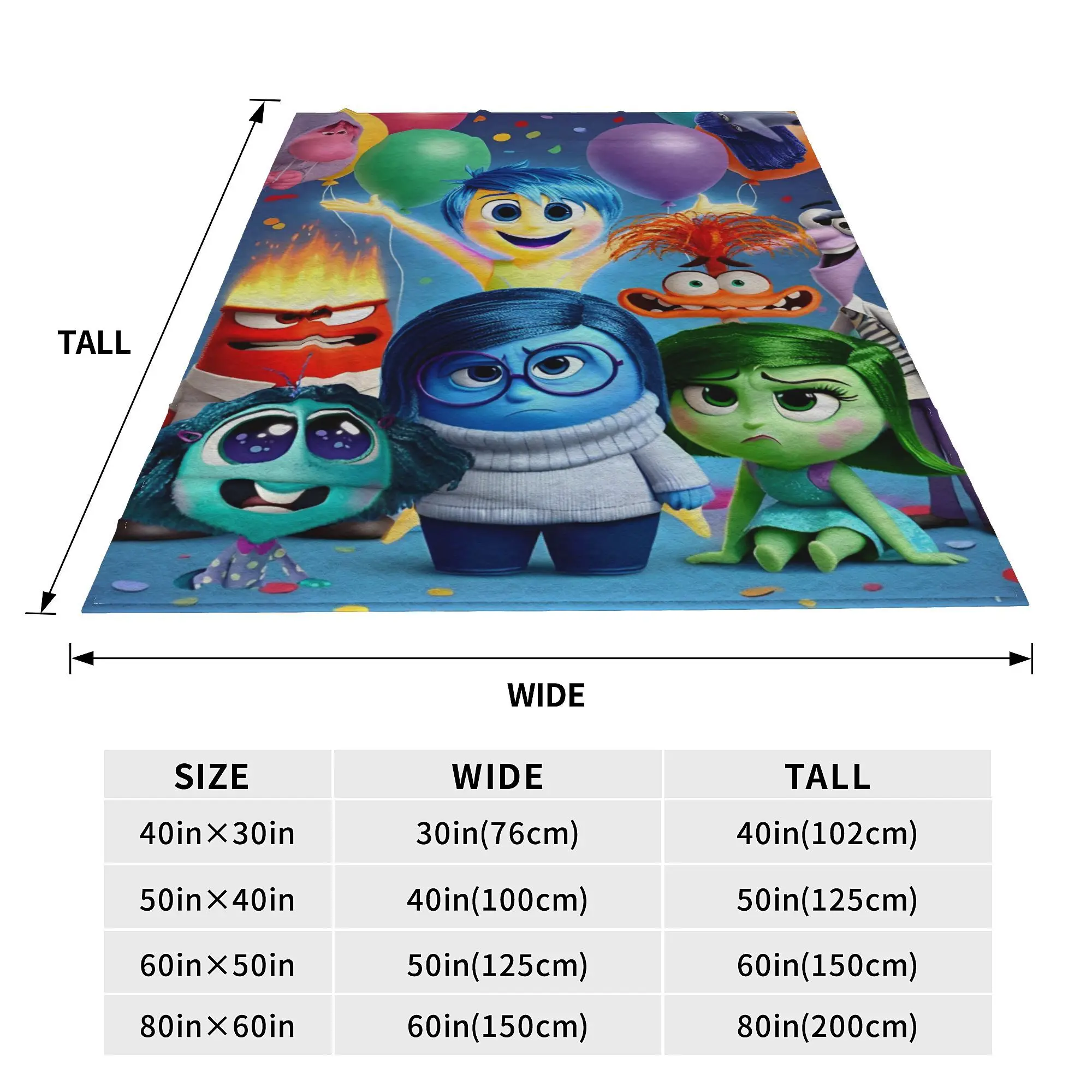 Inside Out Blankets Flannel Cartoon Adventure Comedy Super Warm Throw Blanket for Bedroom Sofa Bedspread image 5