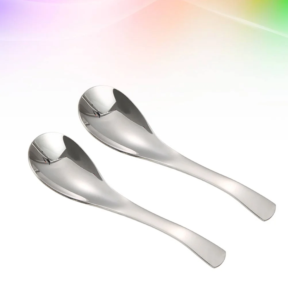 

1 pc Stainless Steel Soup Spoon Thickened Middle Size High Gloss Polished Ergonomic Handle For Coffee Tea Ice Cream Mixing