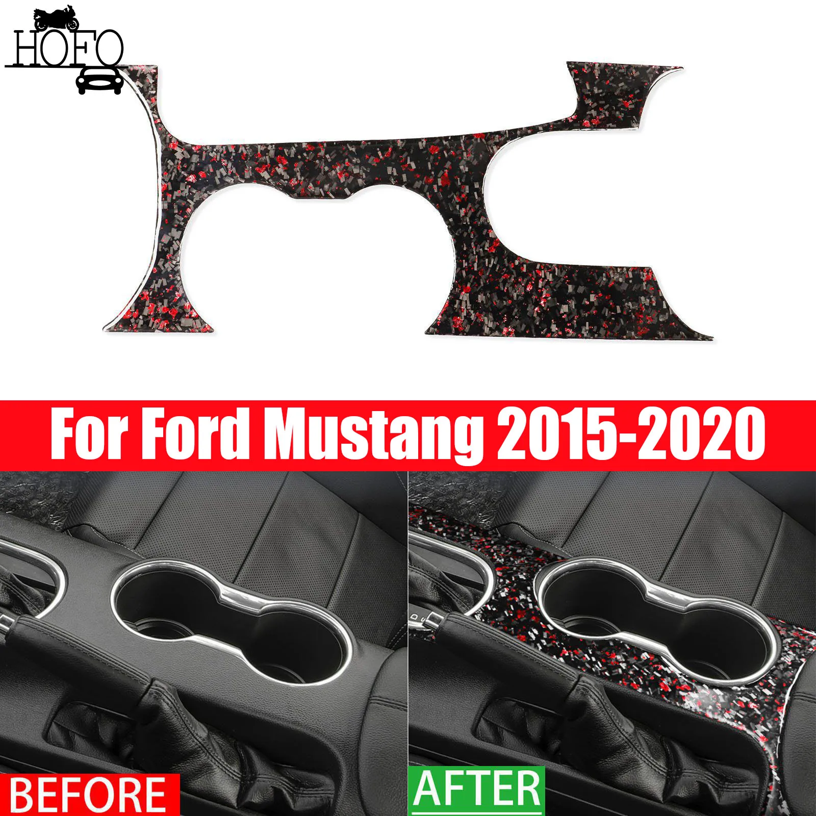 

Center Console Gear Shifter Panel Trim Sticker Car Interior Tuning Accessories For Ford Mustang 2015-2020