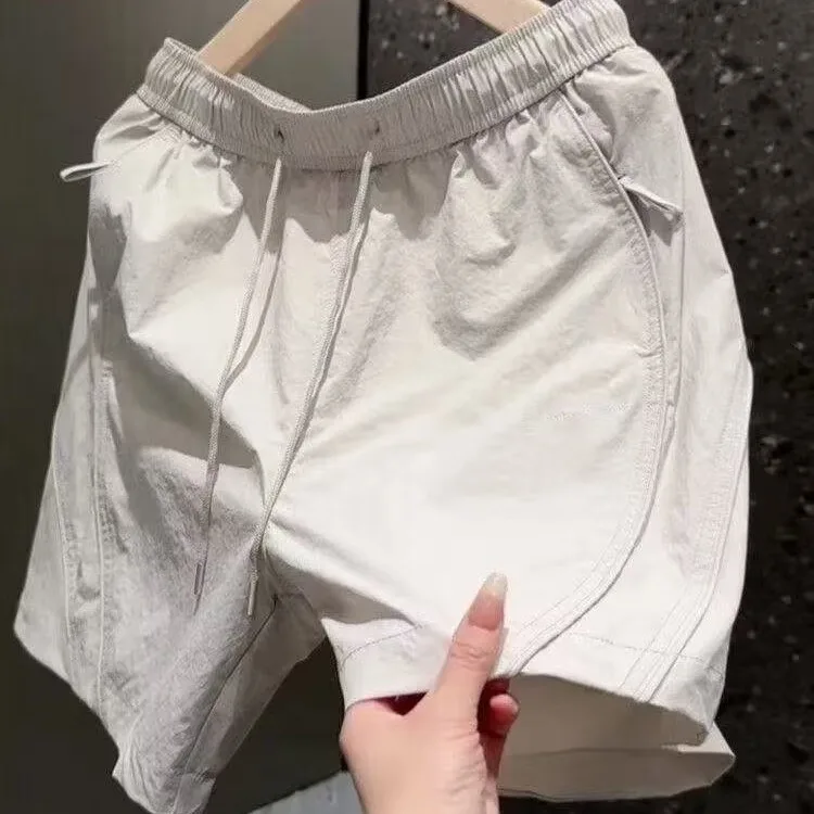 

Casual Loose Men's Sport Pants Couple Matching Pure Color Summer Versatile orts Simple Design Breathable Straight Leg Pants