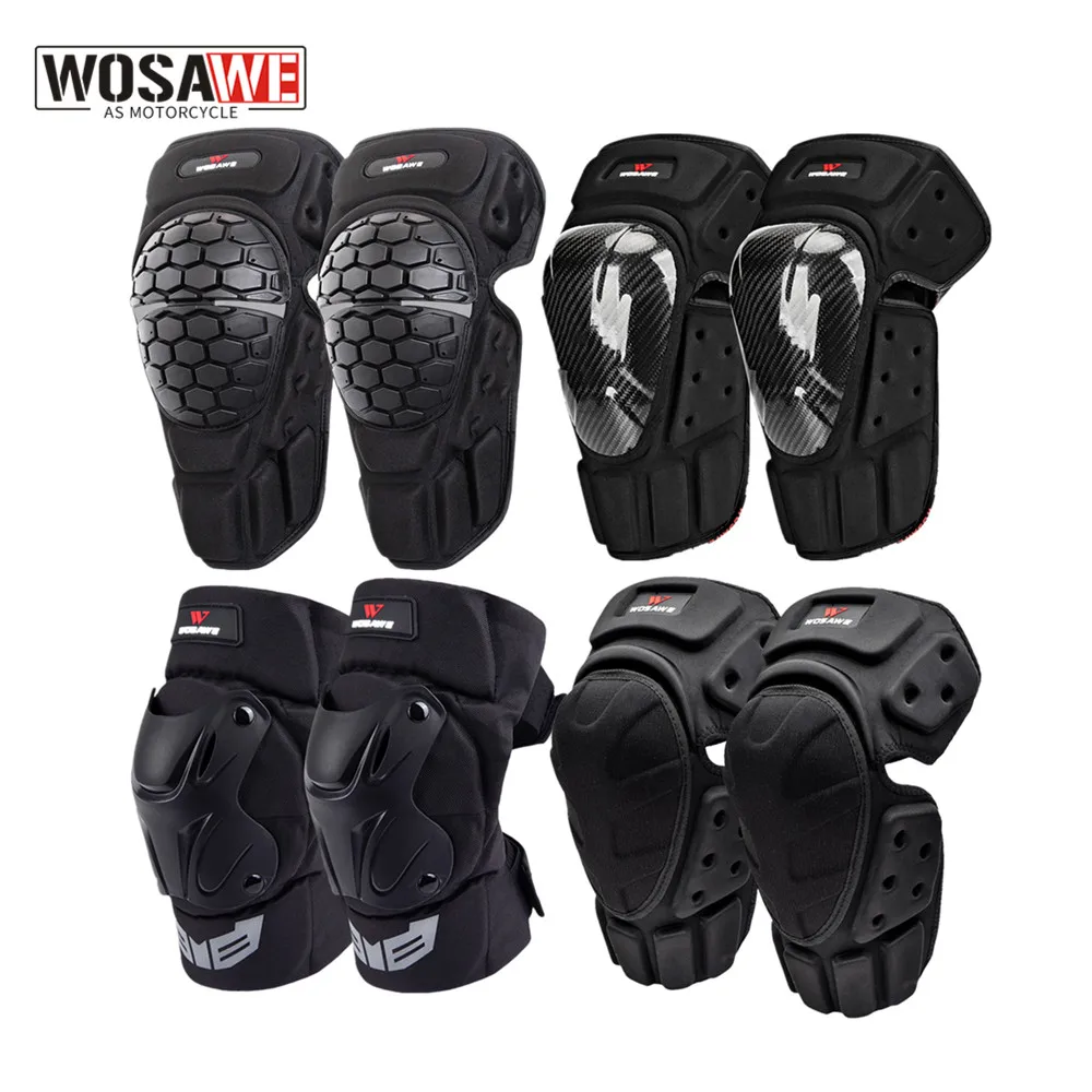 WOSAWE-rodilleras para motocicleta, Protector de rodilla ajustable, equipo de protección para deportes al aire libre, carreras todoterreno, ciclismo