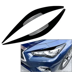 Car headlight headlamp eyelids eyebrow cover decorative trim for Infiniti Q50 Q50s Q60 2014-2023