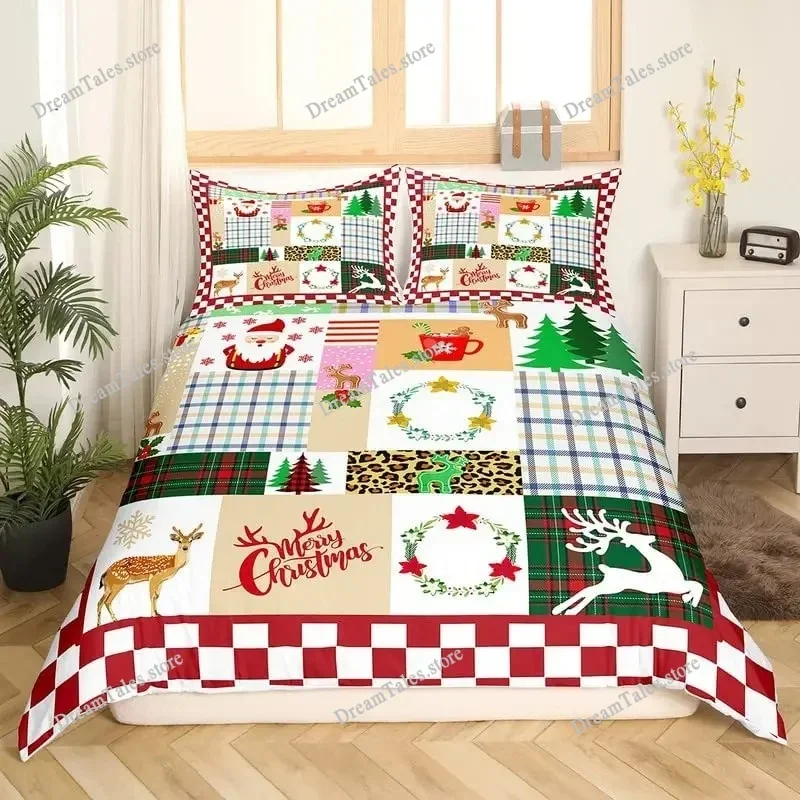 

Christmas Duvet Cover Set King Queen Full Twin Size for Kids Teens Adults Bedding Set Polyester Comforter Cover with Pillowcase