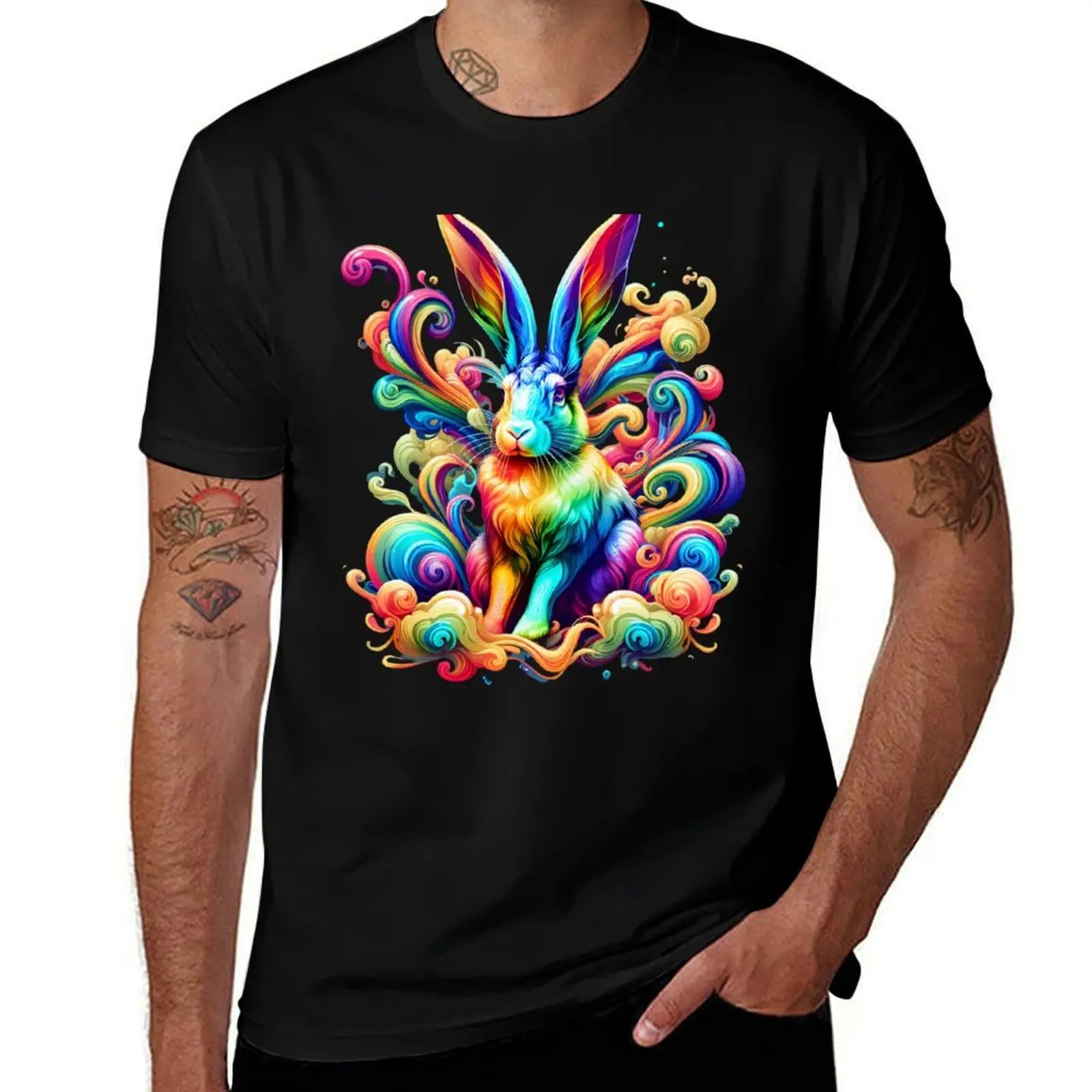 Vivid Bunny T-Shirt Running Gym Short Sleeve Sports Tee T-Shirt
