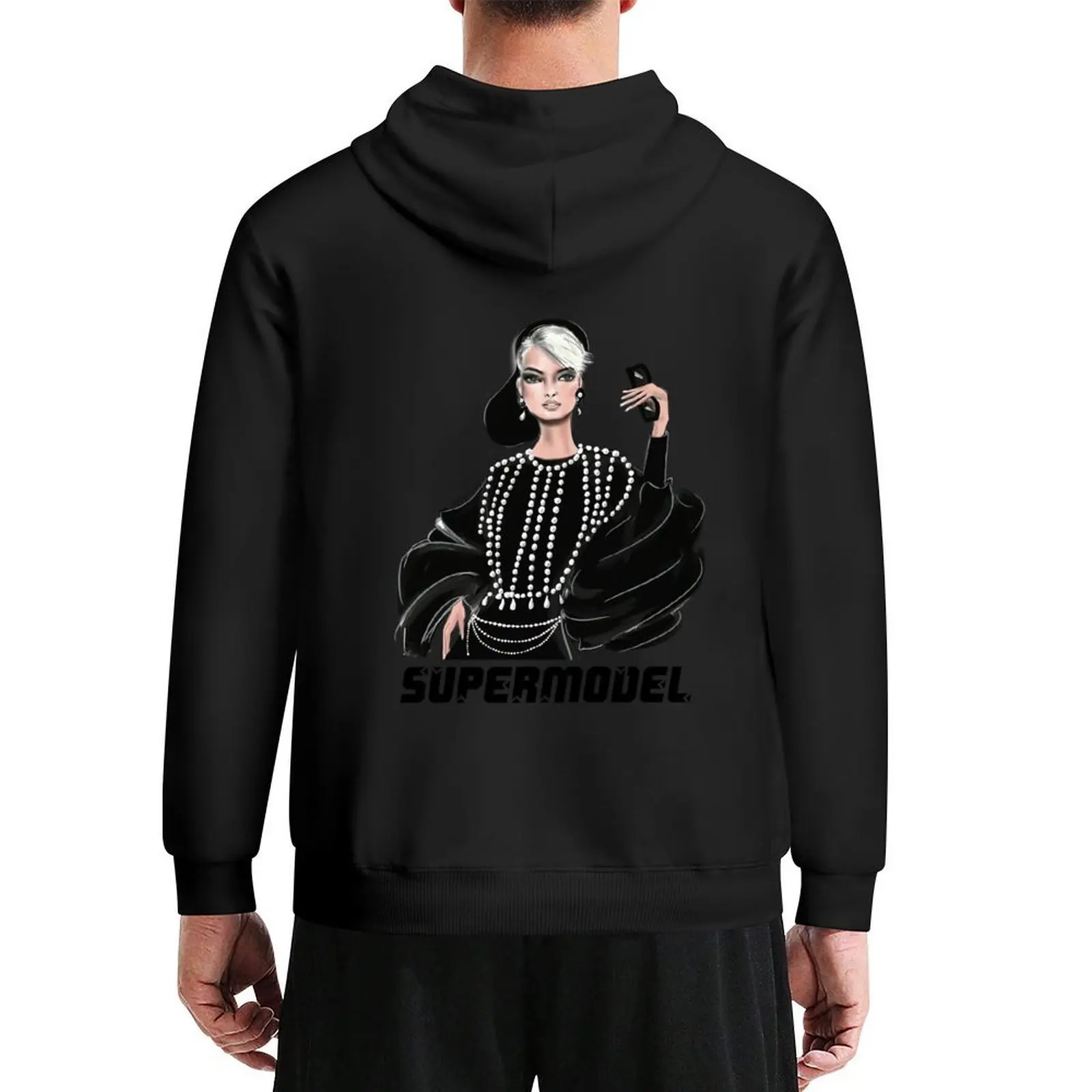 

Supermodel Linda from the 90's fashion Vintage Hoodie men's winter sweater anime clothing mens clothes autumn mens hoodie