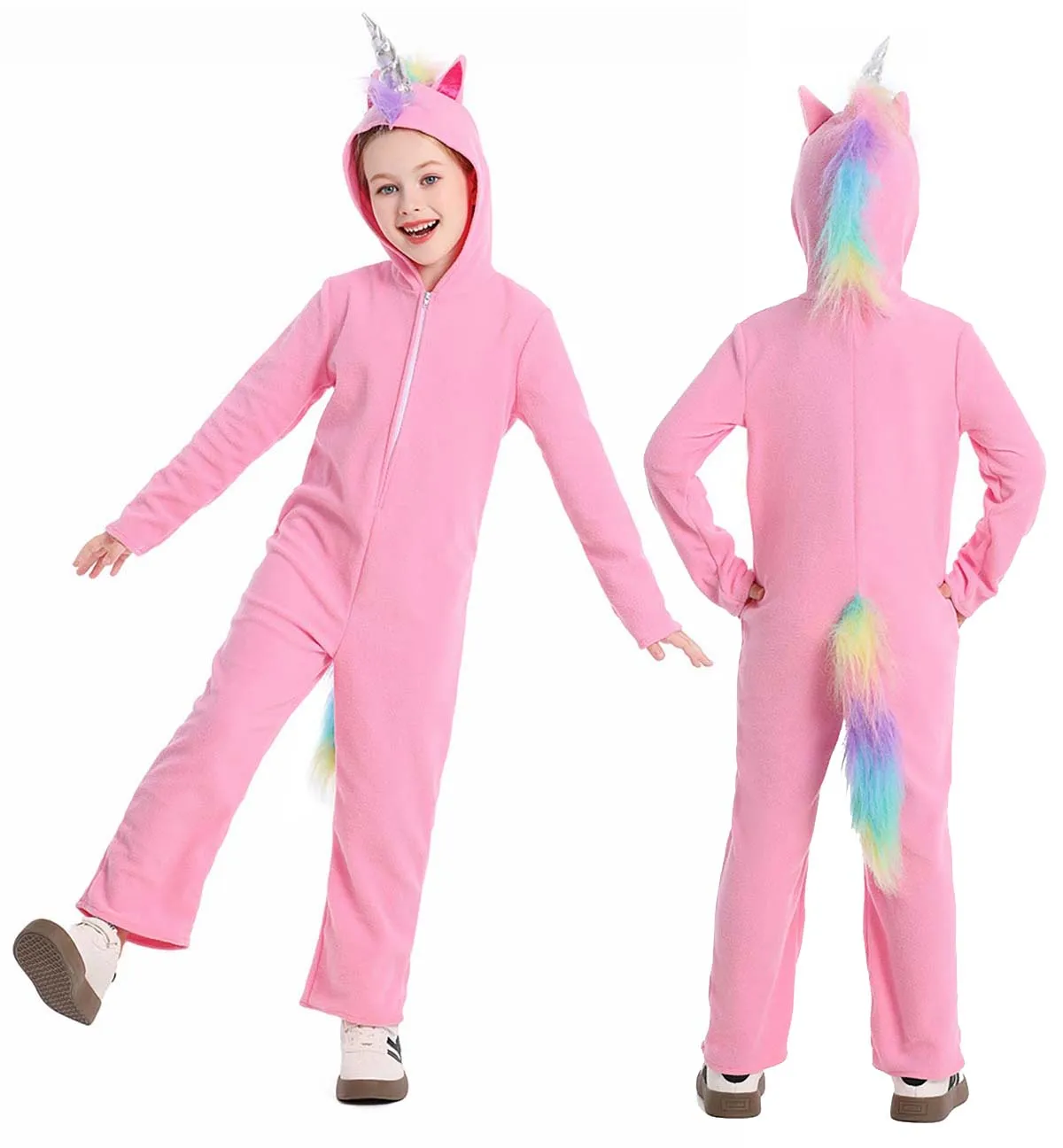 

Halloween Unisex Kids Rainbow Pony Horse Unicorn Jumpsuit Costume