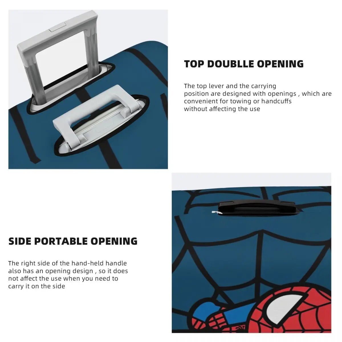 Kawaii Spider Man Hanging Upside Down Suitcase Cover Flight Travel Elastic Luggage Case Protector