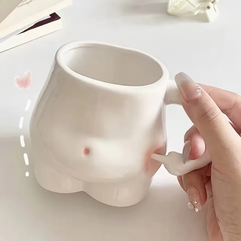 

350ml High-capacity Creative Cute shape Coffee Mugs Ceramic Porcelain Funny Creativity Art Body Belly cups Home Decoration Gifts