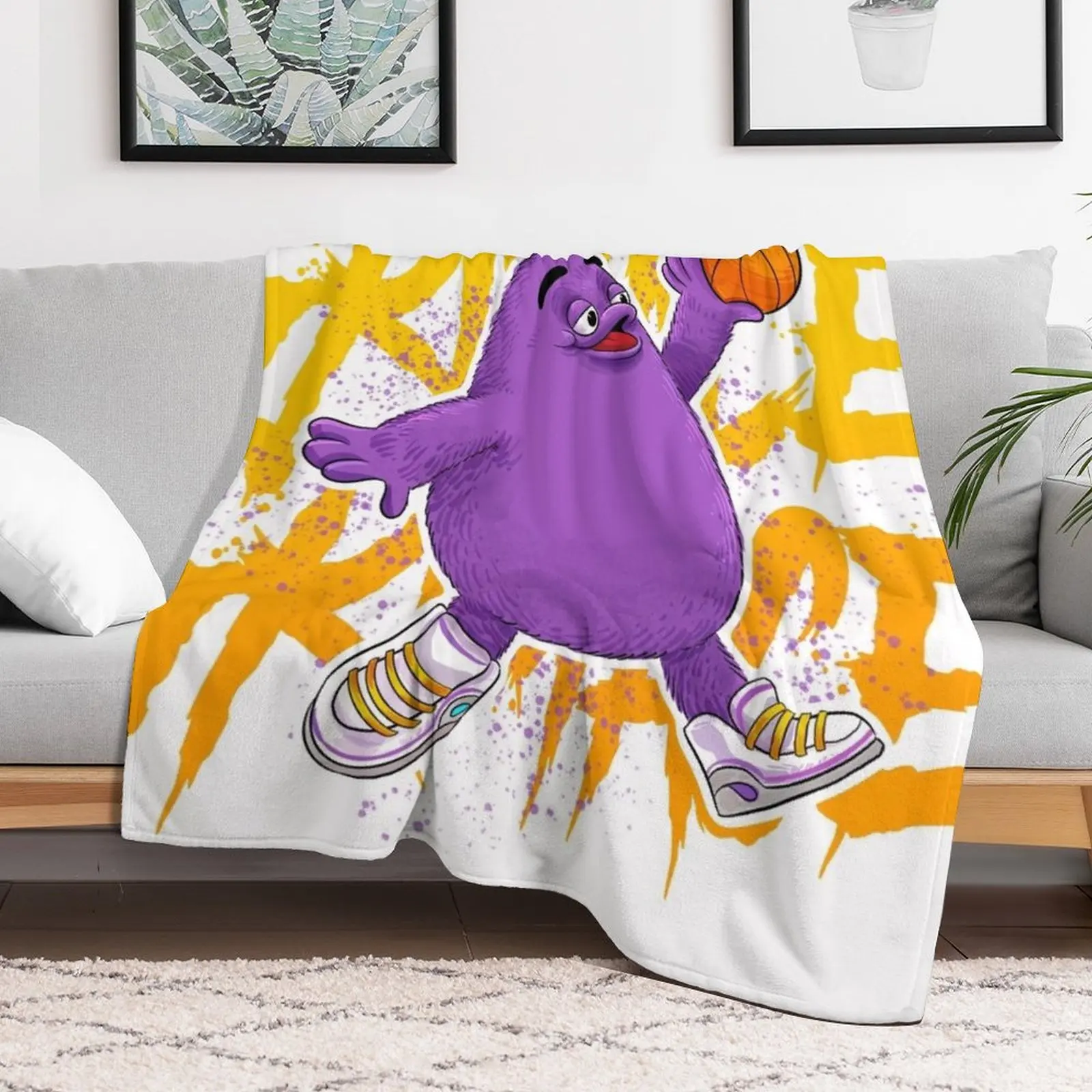 grimace shake Throw Blanket