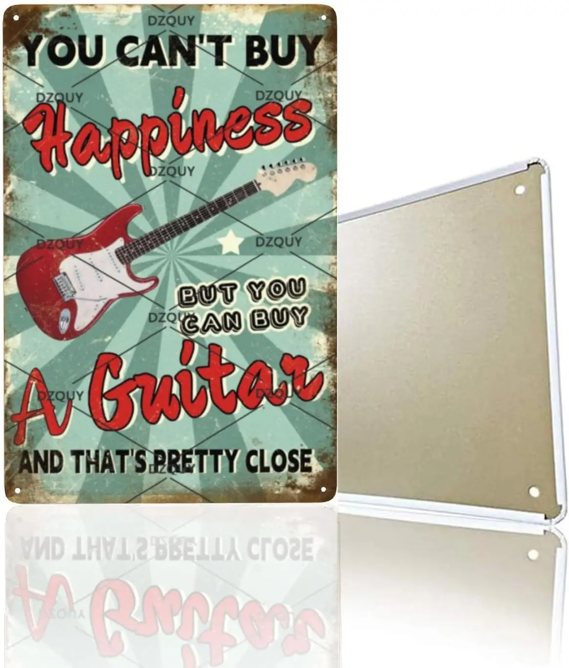 هدايا علامة القصدير العتيقة للاعبي الجيتار، لا يمكنك شراء السعادة ولكن يمكنك شراء لوحة الجيتار المعدنية القصدير لتزيين الحائط حانة C