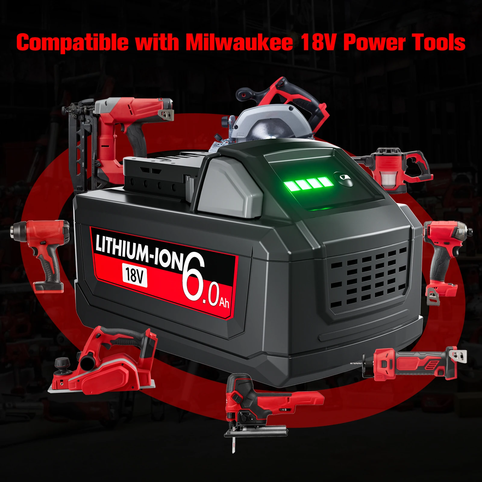 6000mAH/9000mAH For Milwaukee M18 18V Replacement For Milwaukee M18B5 XC Li-ion battery  48-11-1815 48-11-1850 2604-22 2604-20