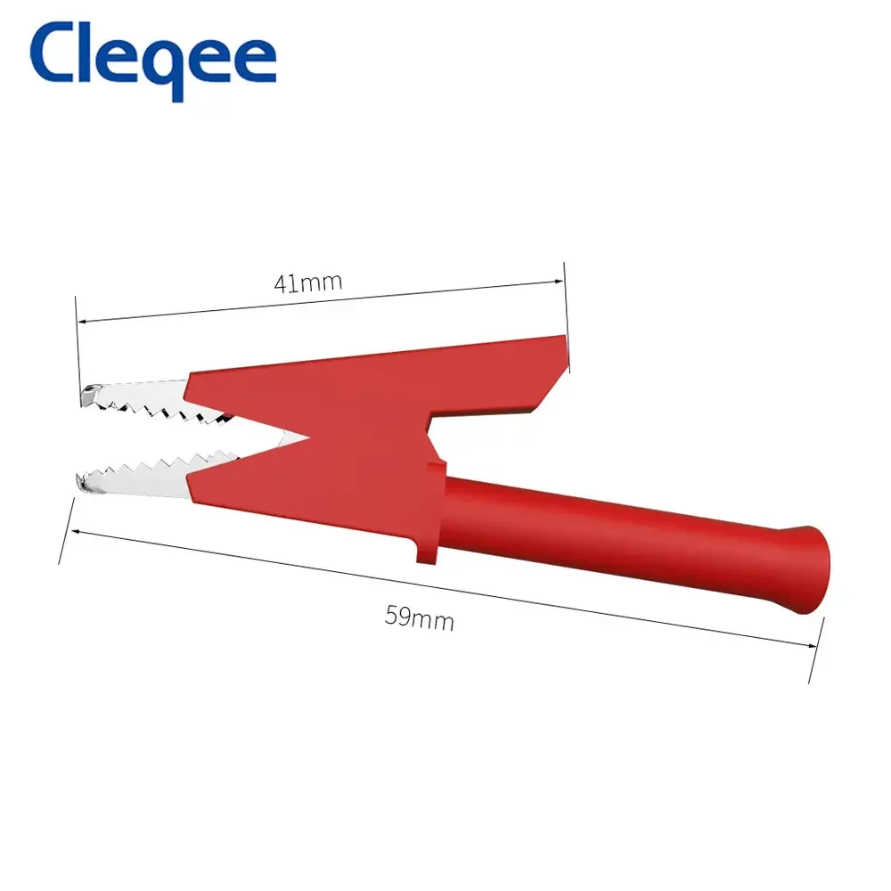 Cleqee P2002 10PCS Alligator Clips Testing tool with 4mm socket Safety Crocodile clamps for banana plug or welding 1000V 20A