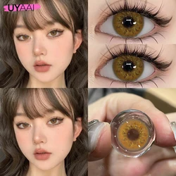 UYAAI 1 Pair Fashion Contacts Yearly High Quality Soft Lenses Beauty Party Makeup Honey Color Gray Contacts Big Eyes Dark Eyes