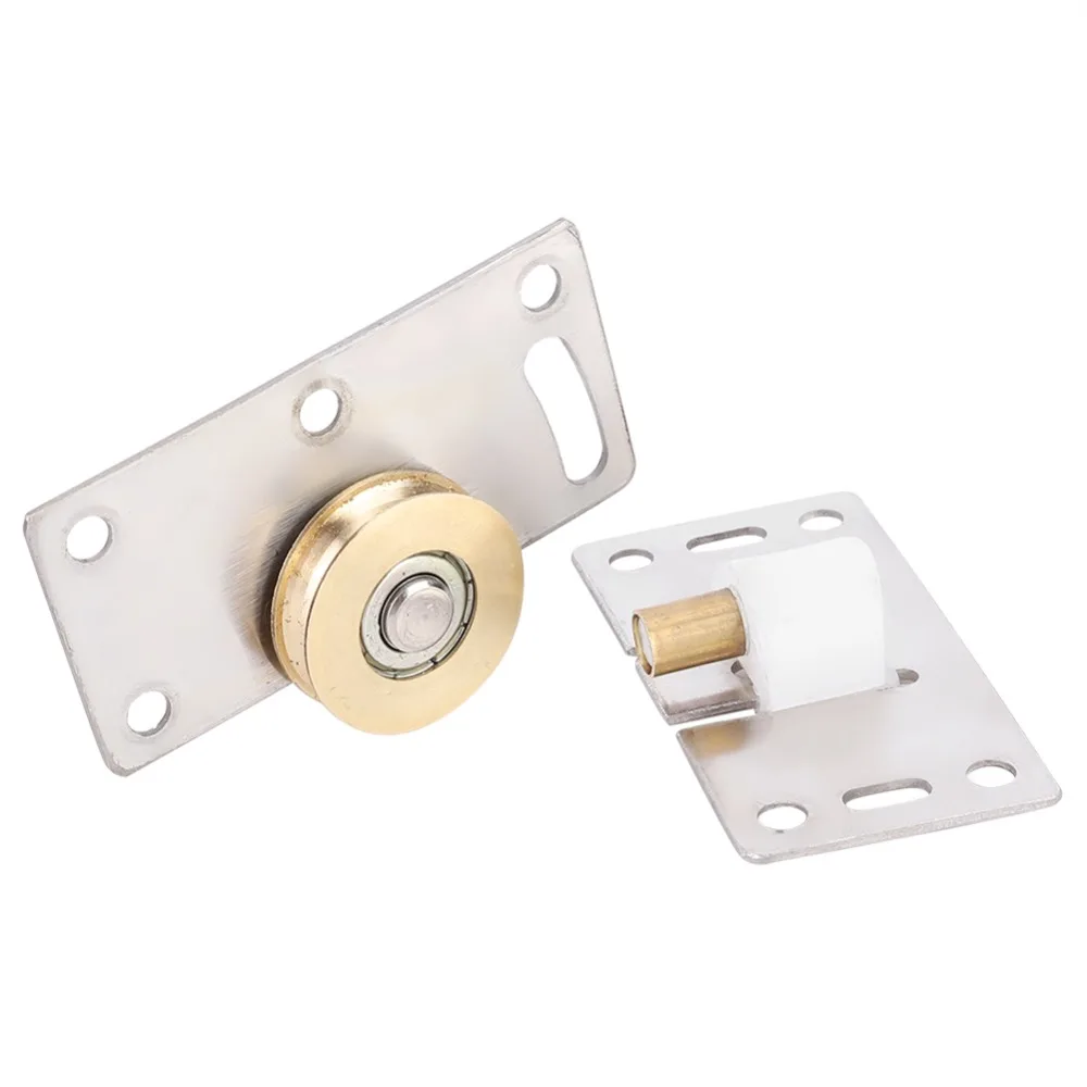 2pcs Quiet Stainless Steel Sliding Door Roller Smooth 30mm Wheel Diameter Sliding Door Wheel Wardrobe Door Roller Bypass Door