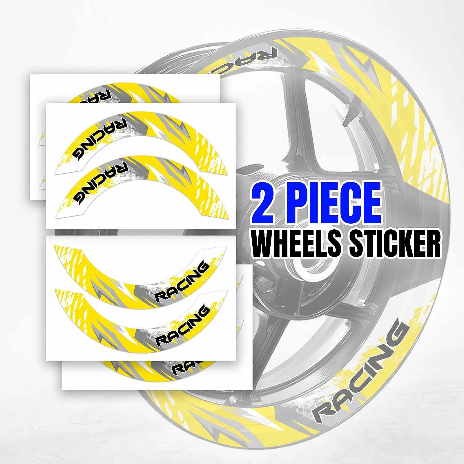 S02W Yellow 2-Piece Rim Wheel Stickers Decals For FJ09 MT-09 Tracer 2018-2026