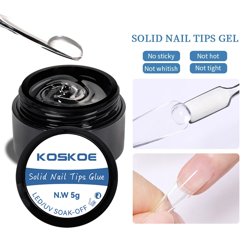 Koskoe 5g multifuncional sólido dicas de unhas gel-antiaderente mão prego gel strass cola para diy manicure em casa