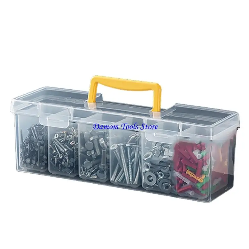 57BE Multipurpose Plastic Tool Storage Box Portable Design Removable Compartment for Car Camping Household Tools Organization