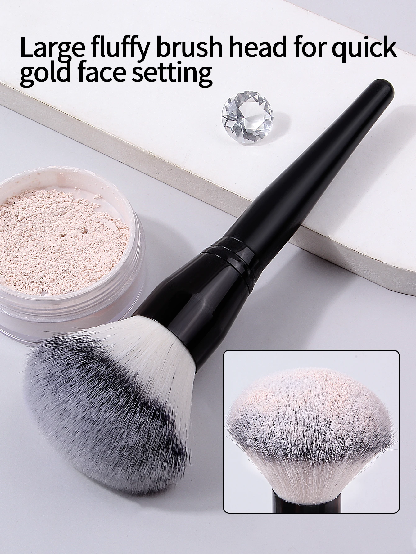 1 pz Strumenti per il trucco professionale più venduti Pennello per cipria Pennello per cipria super morbido e soffice Pennello per cipria sciolto Pennello per fard