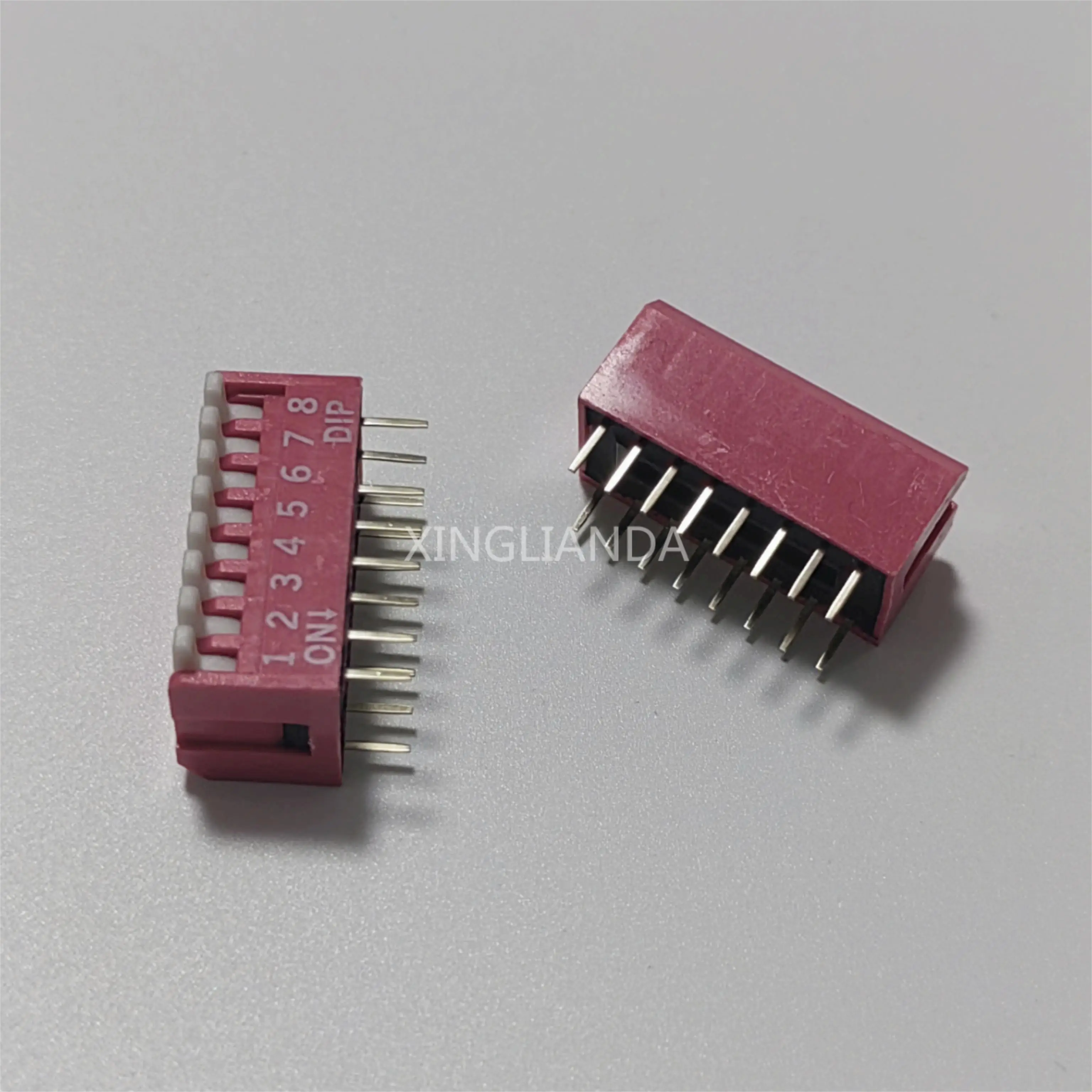 10PCS 2.54MM Slide Type Lateral Switch 1/2/3/4/5/6/7/8/10 Pin Position Way DIP Red Pitch Toggle Snap Switches