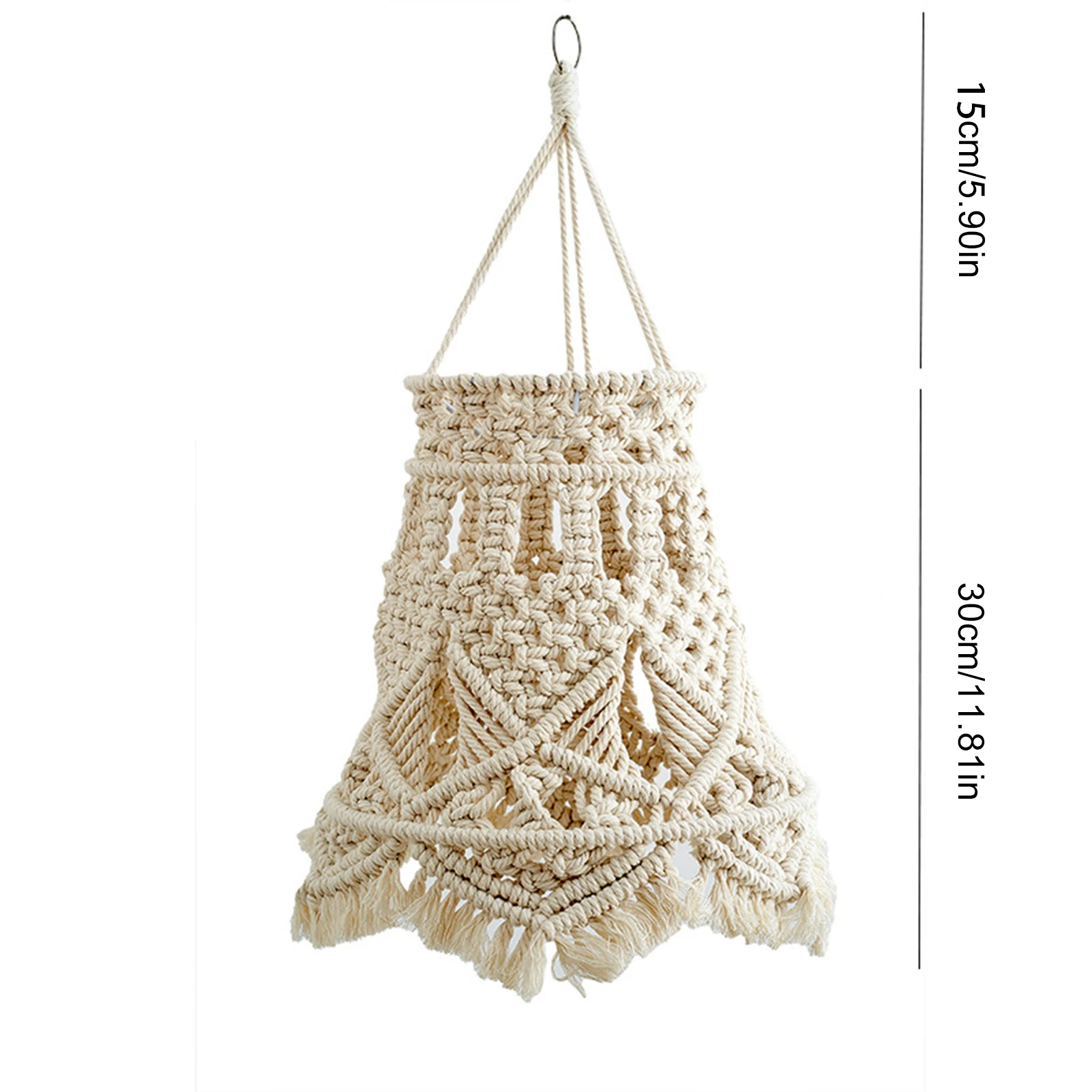 Boho paralume Boho paralume Macrame paralume soffitto paralume pendente luce copre tessuto pendente luce ombra bohémien