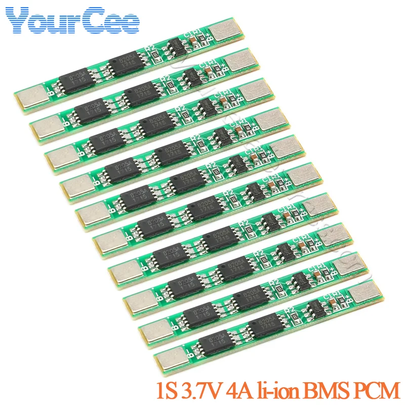 20pcs/1pc 1S 3.7V 4A li-ion BMS PCB attery Protection Board Module li-ion BMS PCM PCB 18650 lithium ion li Battery Double MOS