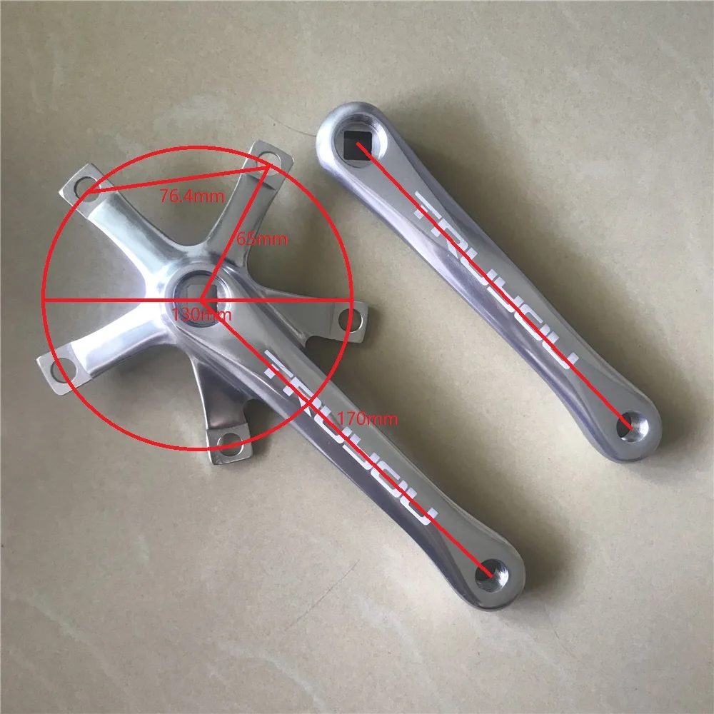 

130 BCD Crank 152/165/170 MM Silvery Fixed Gear Folding Parts Glossy Mountain Bikes Aluminum Alloy CNC 5 Bolts