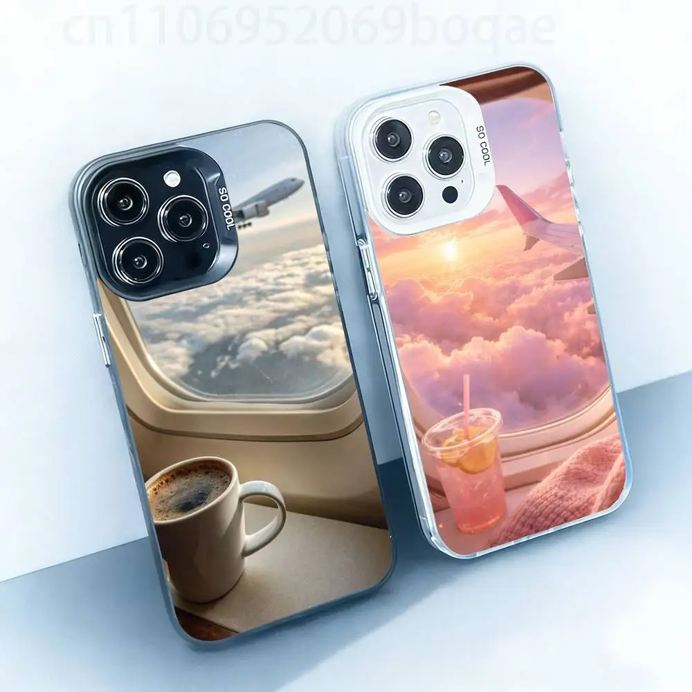 

View from the Airplane Window White Shockproof Phone Case For iPhone 17,16,15,14,13,12,11,Pro,XS,Max,Plus,Mini,SE