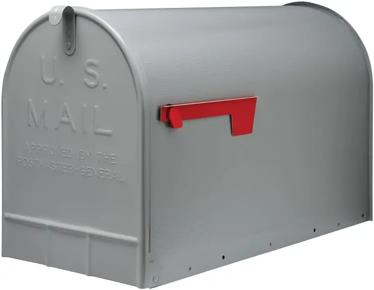 Extra-Large Capacity Galvanized Steel Grey, Post-Mount Mailbox, ST200000