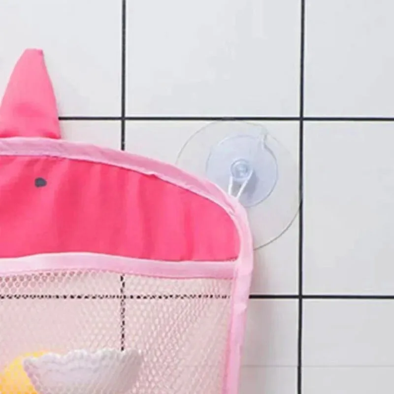 Children\'s bath toys storage mesh bag toy bag waterproof draining cartoon cute duck baby bathroom with suction cup hanging bag