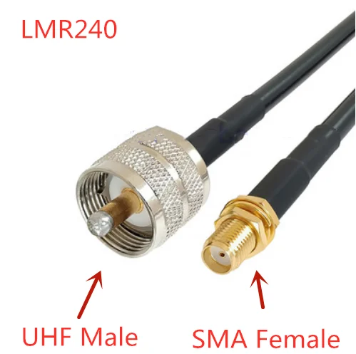 

LMR240 Cable UHF Male to RP-SMA & SMA Female jack Connector Low Loss LMR-240 50-4 RF Coaxial Jumper Cable