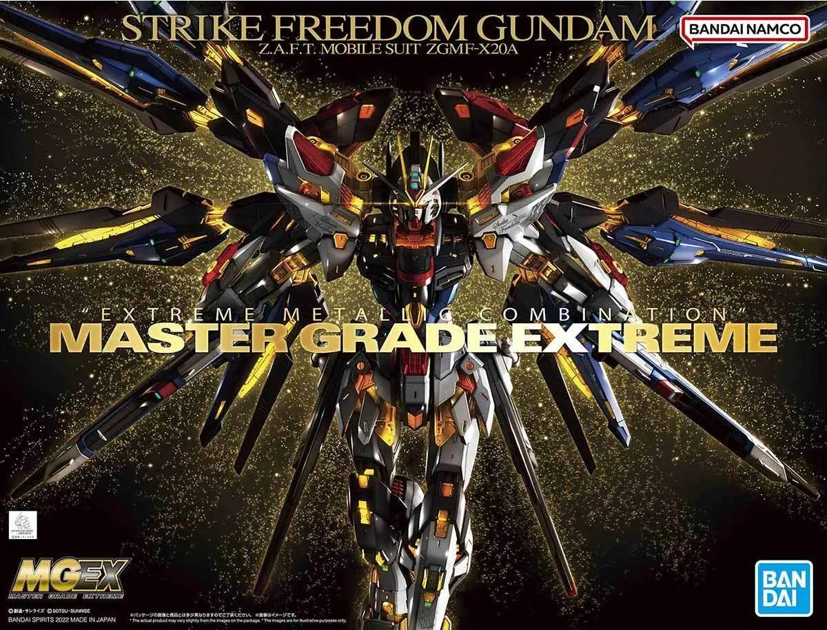 

Bandai Model Kit MGEX 1/100 STRIKE FREEDOM GUNDAM Action Figure Wing Of Light Kit Ver Assembly Model Toys Gifts