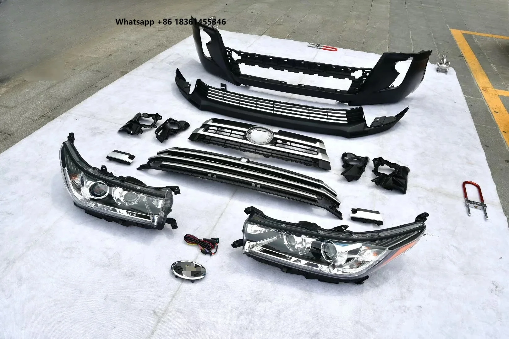 For Highlander 2015-2017 Old Style Change to New Style 2018 High Guality Front Body Kit Bumper Face