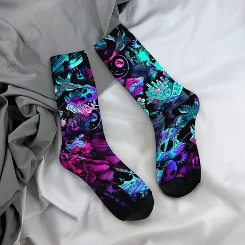 Psychedelic Art Pattern Men's Socks Street Hip-hop Harajuku Retro Style Casual Socks Non-slip Breathable Socks Crazy Party Gifts