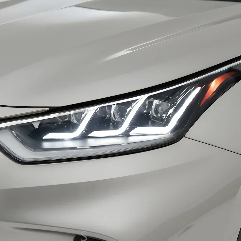 

Автомобильные передние фонари для Toyota Highlander Kluger 2022-2023, светодиодные автомобильные фары в сборе, обновление, аксессуары с тремя линзами проектора