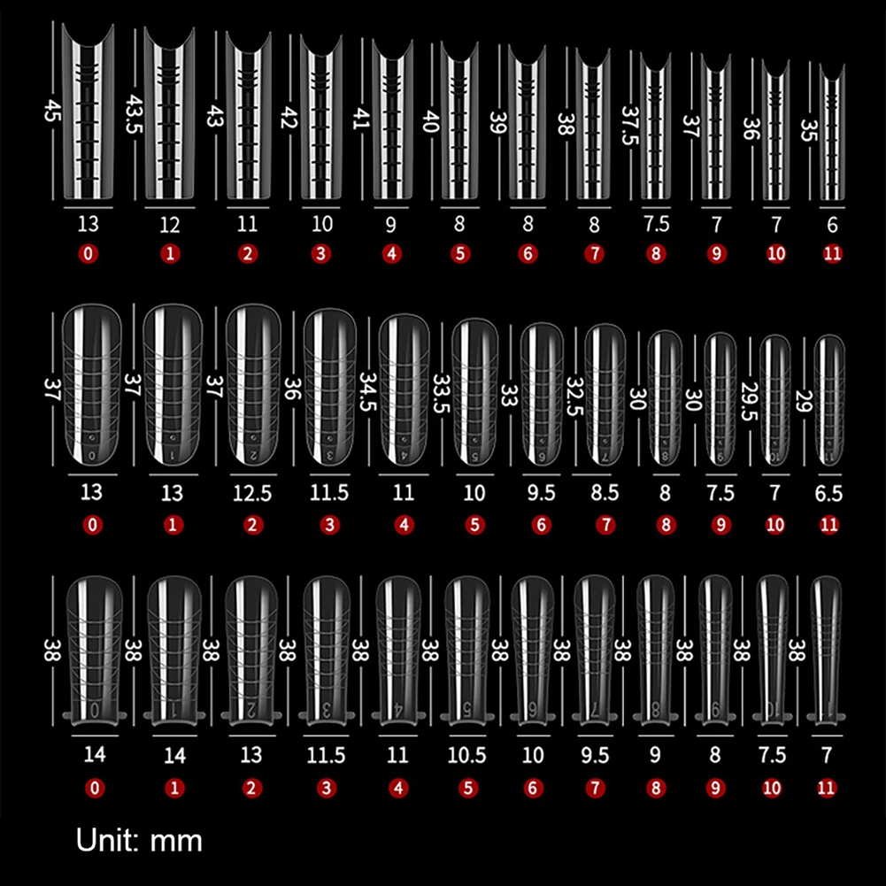Capa Completa Unhas Falsas Art Tips, Dedo Falso Acrílico, Gel UV, Molde Polonês, Esculpido, Pressione as Unhas, Manicures, 288 Pcs