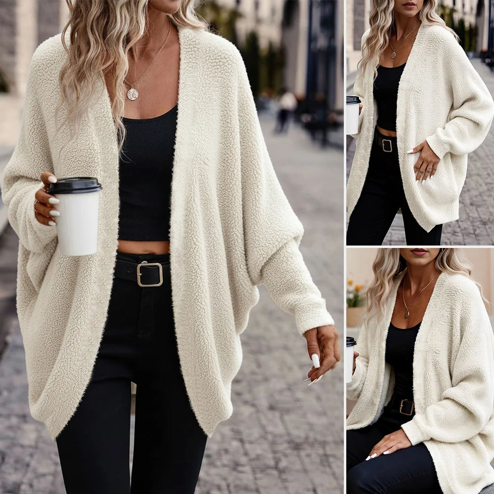 

Повседневное плюшевое пальто, весеннее платье, осенняя модная женская верхняя одежда, удобный мягкий материал, без украшения